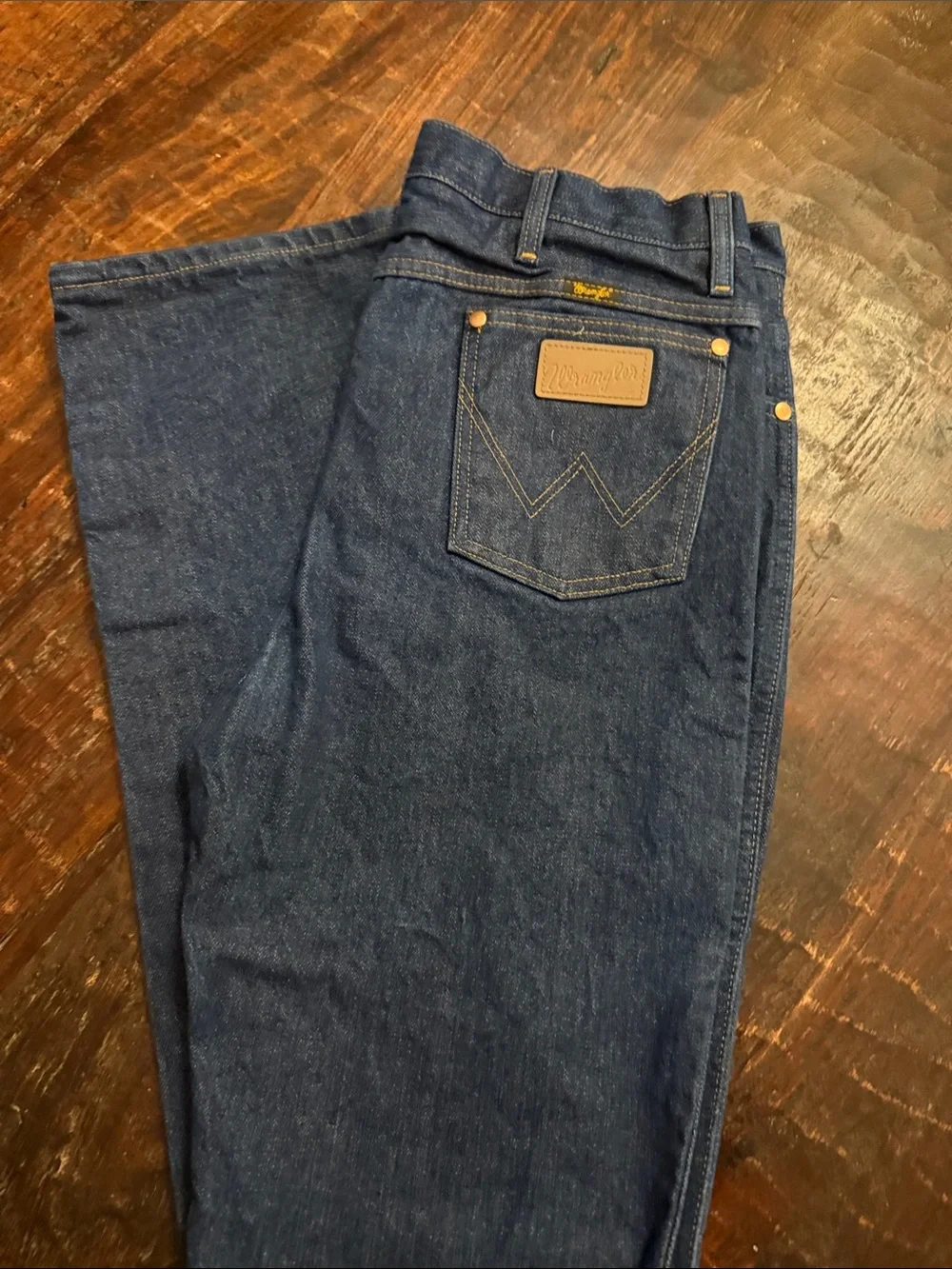 Wrangler Men's Indigo Straight-Leg Denim Jeans 36x38 slim